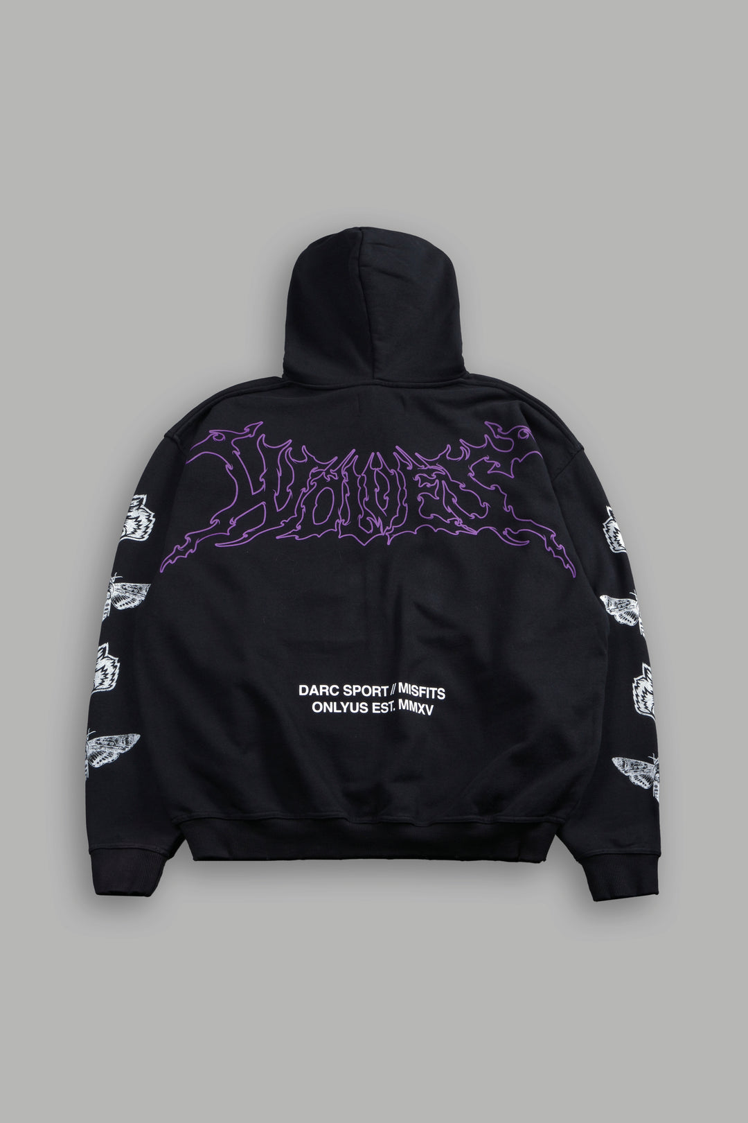 Fiend Skull Grunge Moatis Zip Hoodie in Black