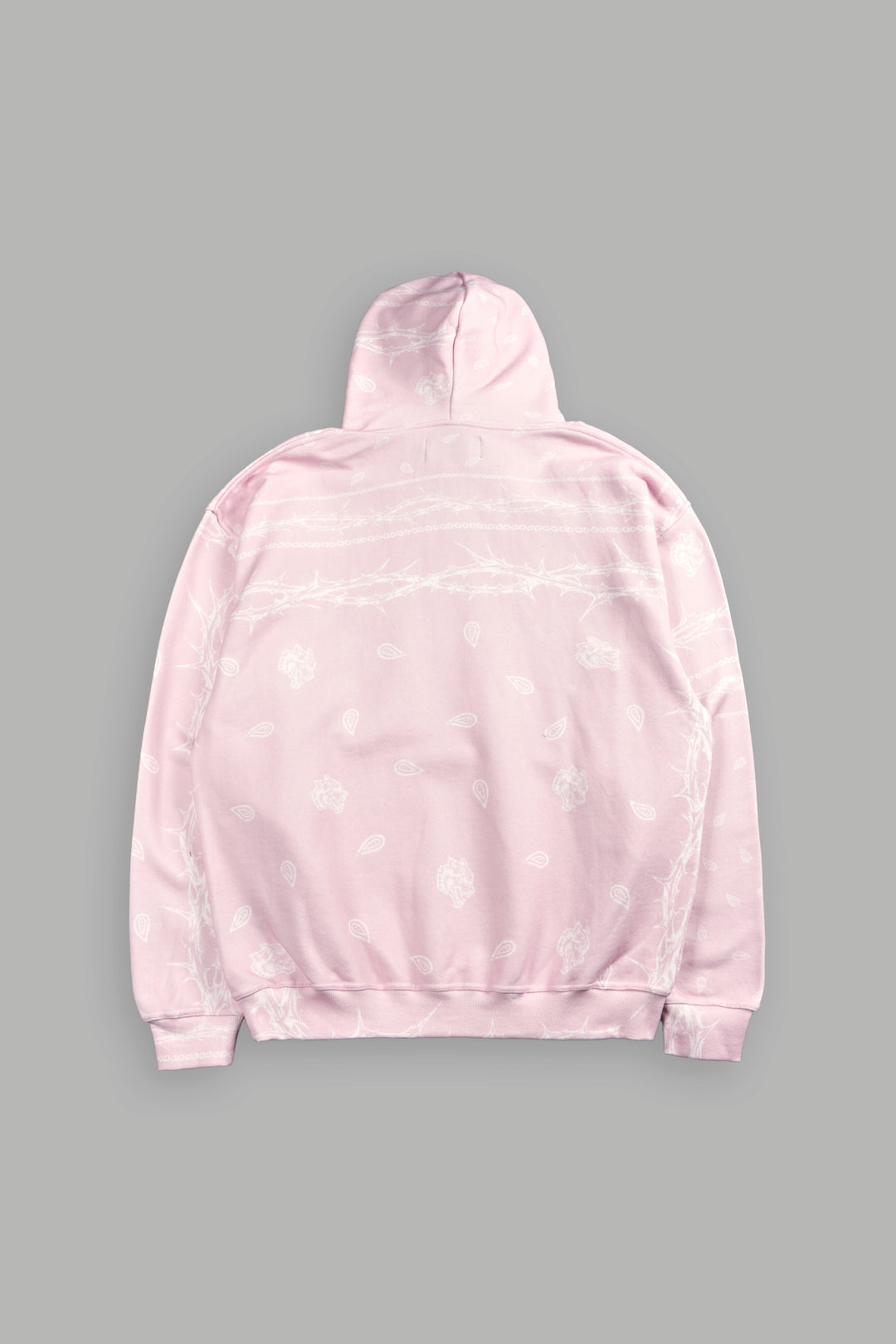 Wolves Pyramid "Bishop" Hoodie in Blush Pink Thorn Paisley