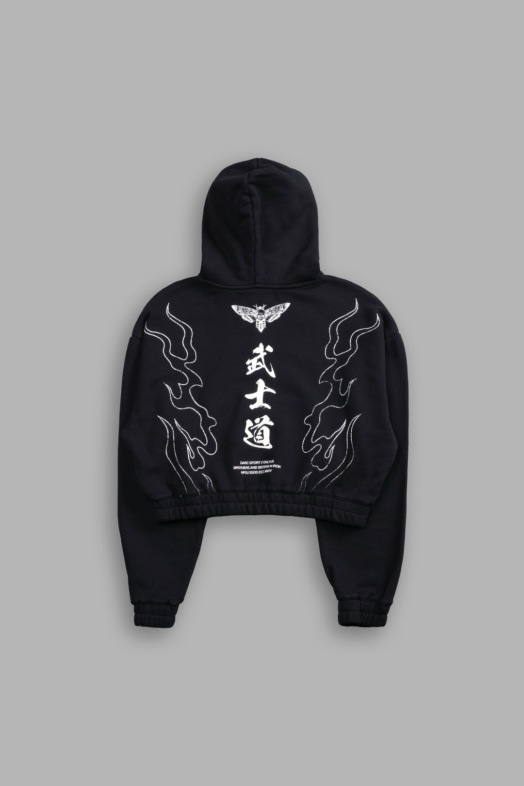 Okami Wolf "Chambers" (Cropped) Zip Hoodie in Black