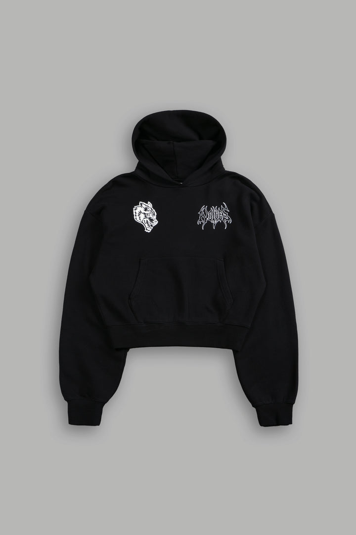 Wolf Hesh Owen Cropped Hoodie in Black