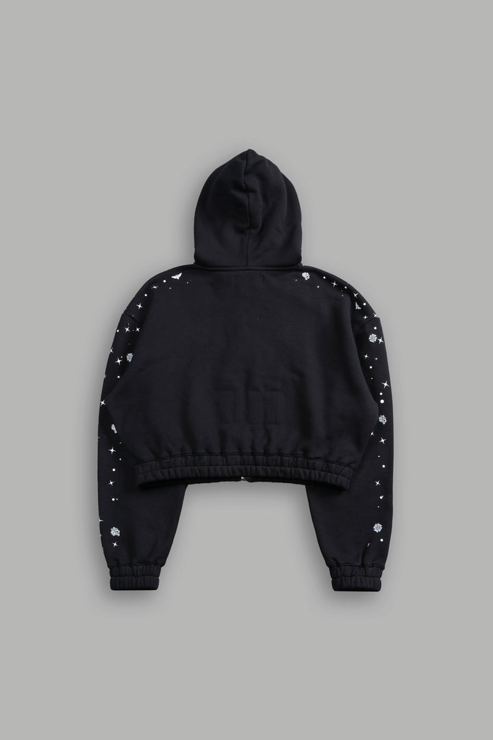Darc Constellation "Chambers" (Cropped) Zip She Hoodie in Black