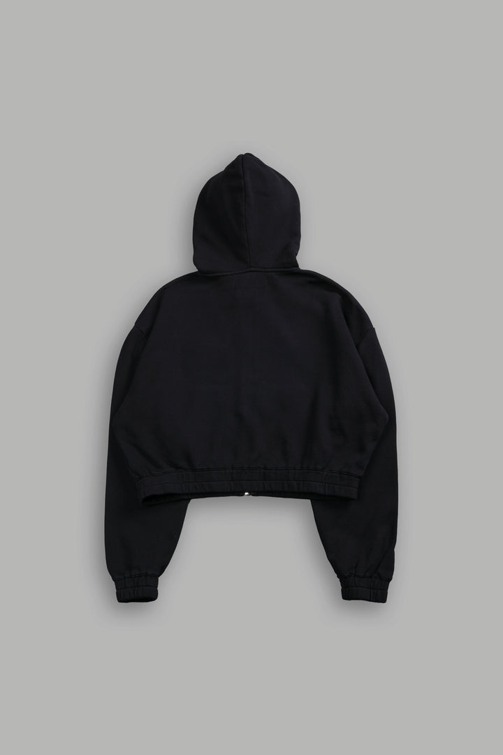 Pyramid V2 "Chambers" (Cropped) Zip Hoodie in Black