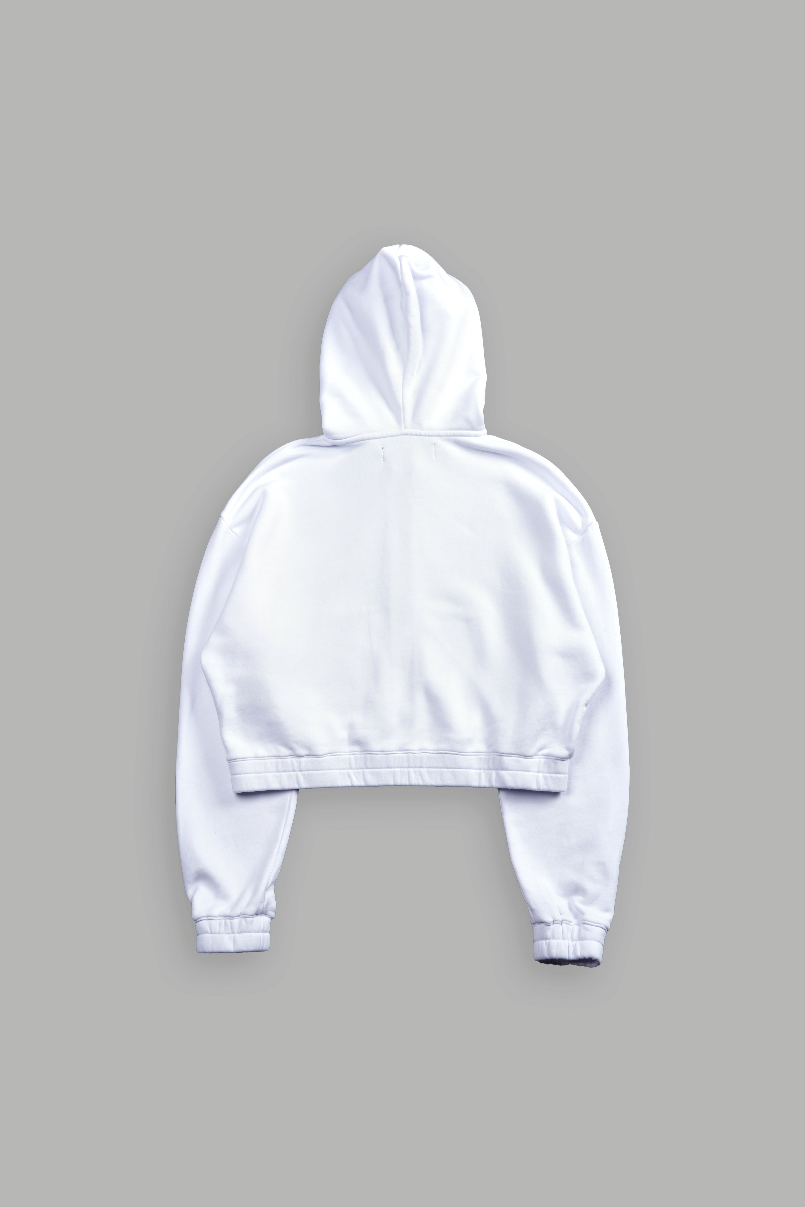 Chopper Wolf "Chambers" (Cropped) Zip Hoodie in White