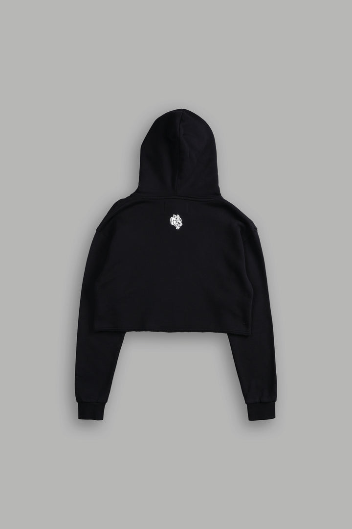The Queen "Wyoming" (Cropped) Hoodie in Black