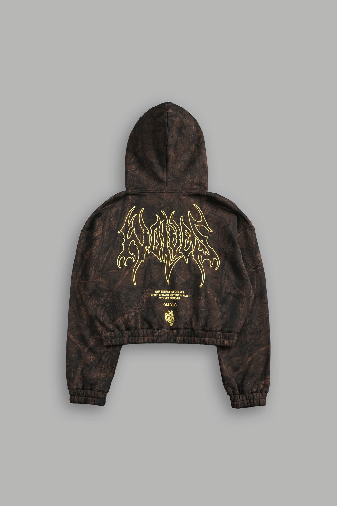 Origin Hesh "Chambers" (Cropped) Zip Hoodie in Brown Driftwood Forest Camo