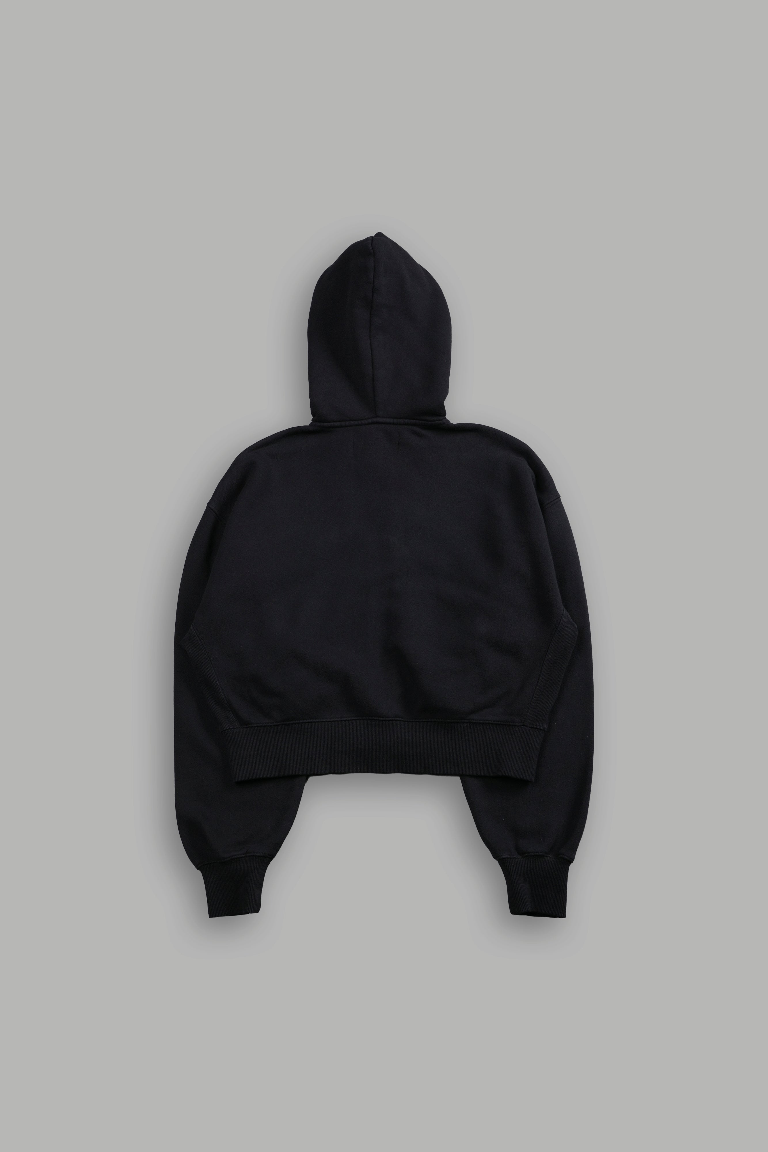 Darc Wandering "Sage" Cropped Zip Hoodie in Black