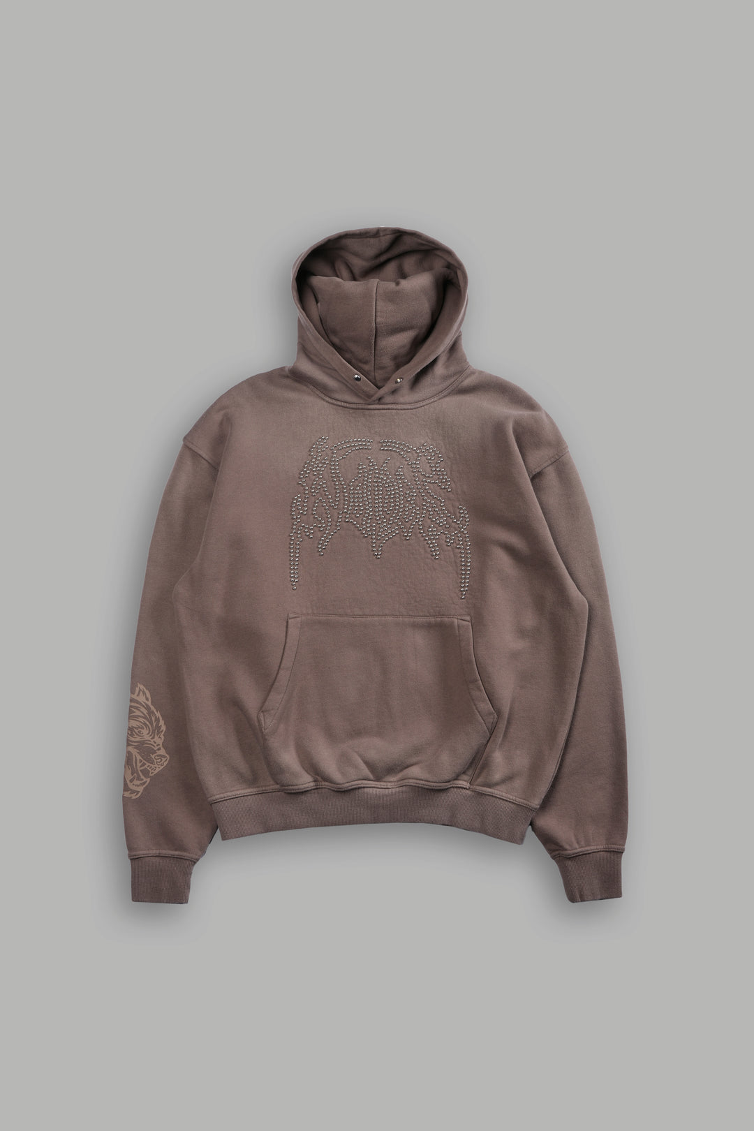 Studded Respect Unisex "Pierce" Hoodie in Mojave Brown Drift Wash