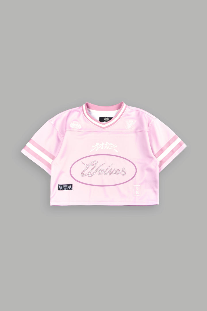Honor She Football Crop Jersey in Cherry Blossom