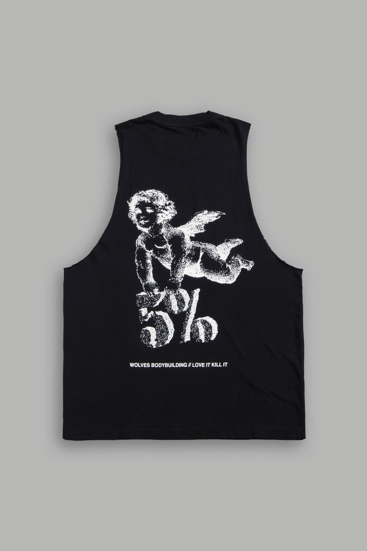 5% Cherub Tommy Muscle Tee in Black