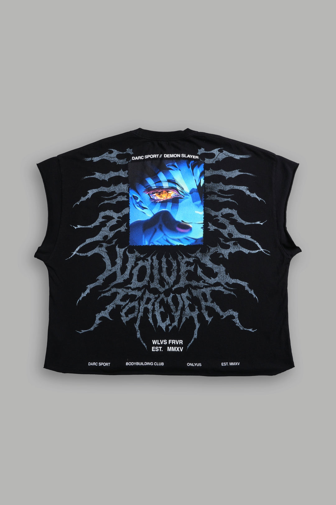 Through His Eyes Grunge Cut-Off Tee in Black