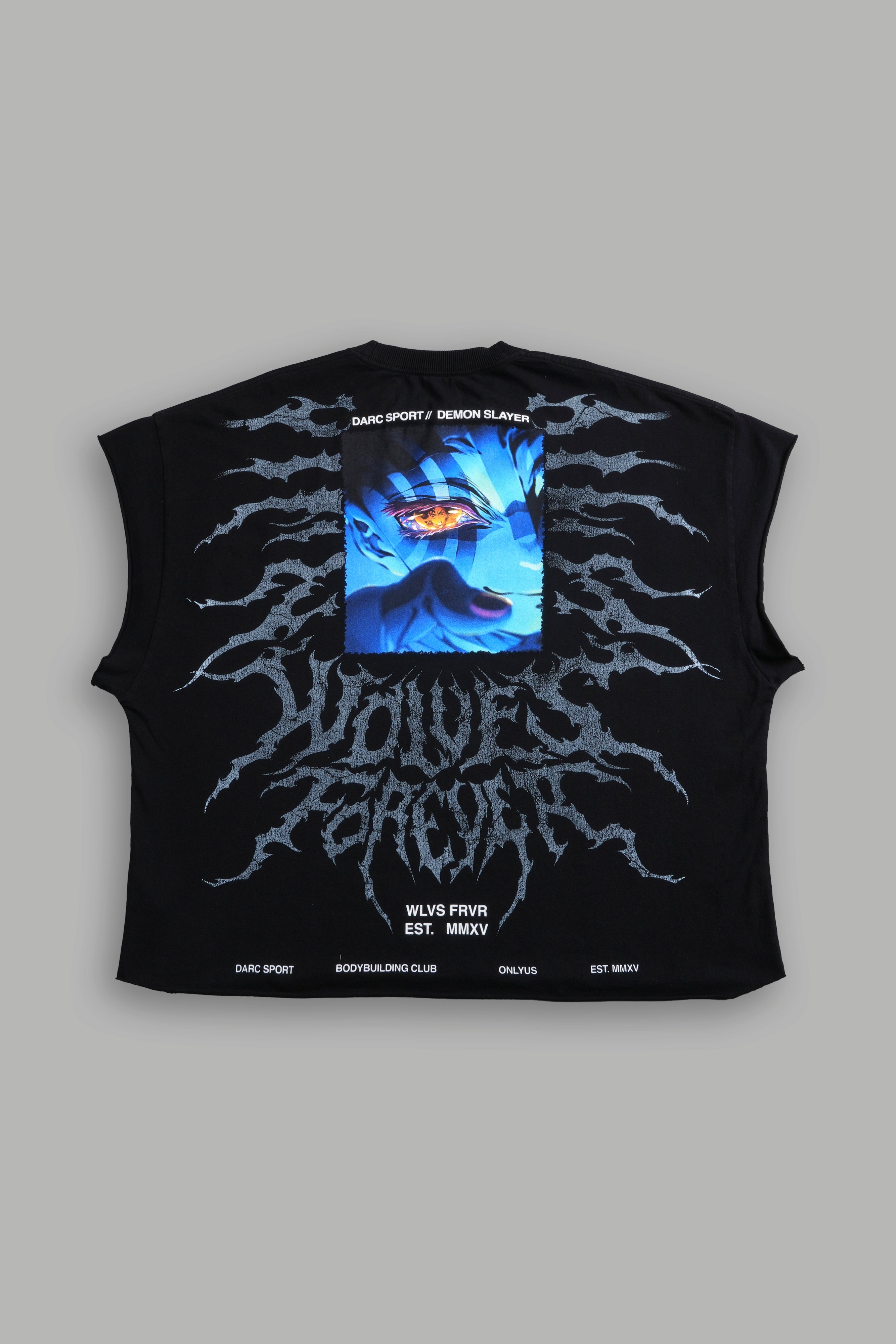 Through His Eyes Grunge Cut-Off Tee in Black