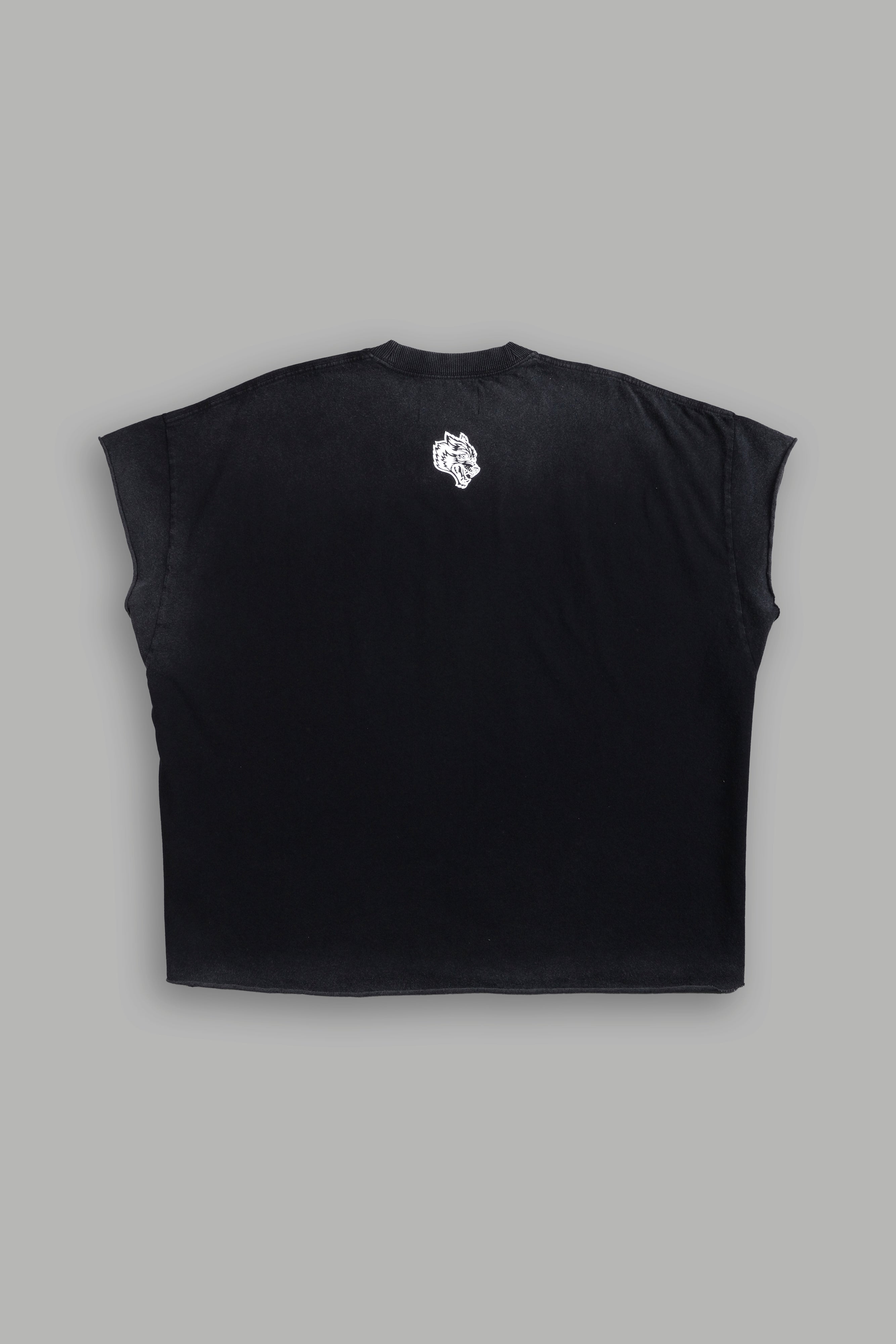 Iron Pack Grunge Cut-Off Tee in Black