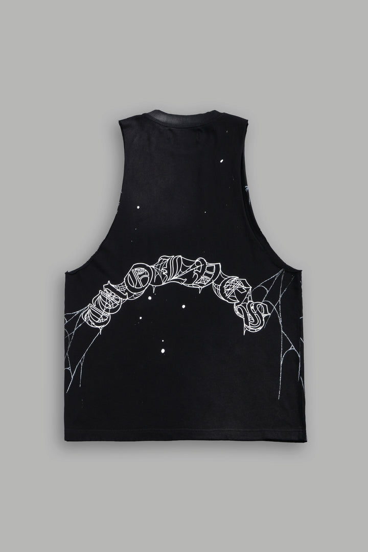 Web Chopper Tommy Muscle Tee in Black Sun Fade
