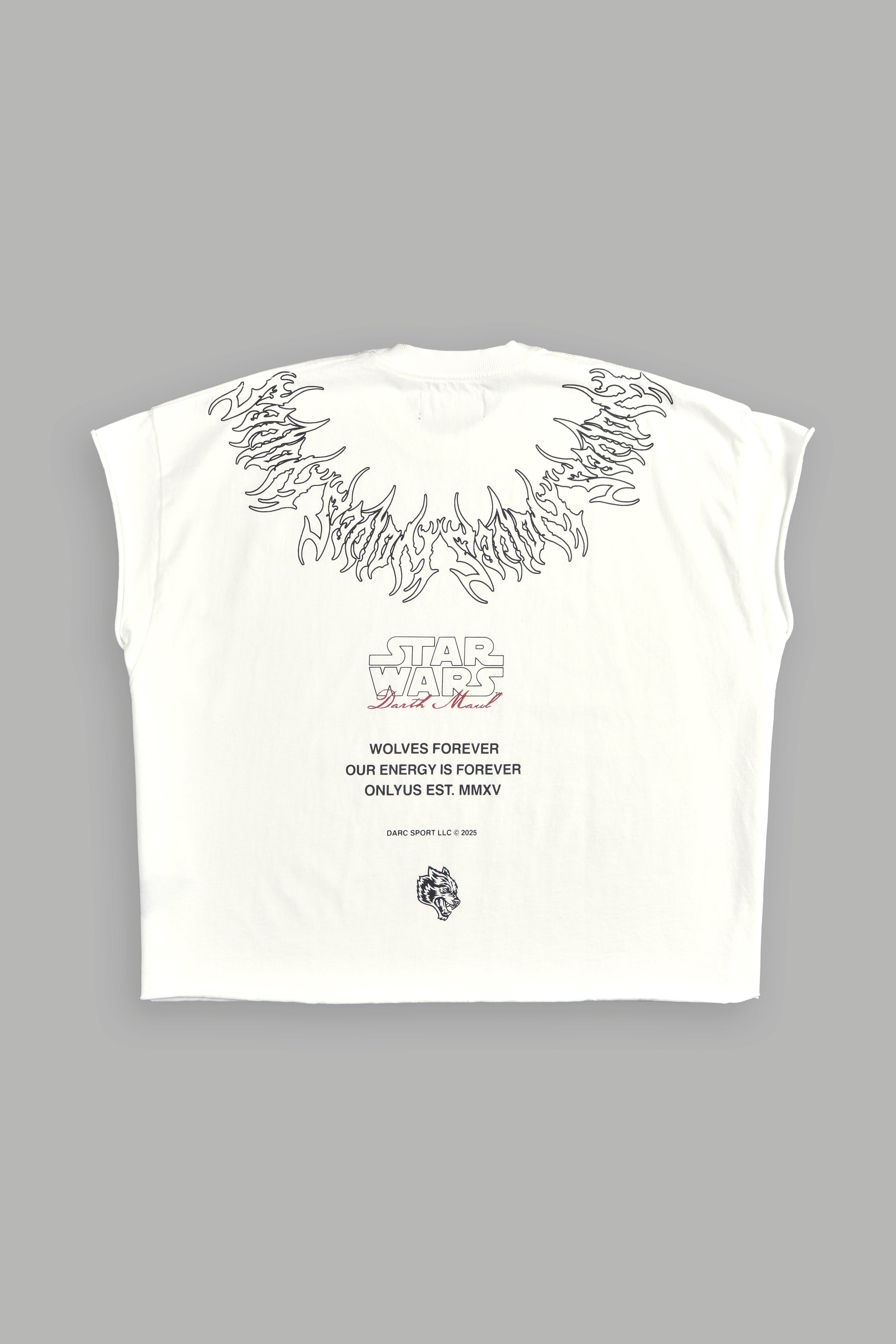 Dark Apprentice "Grunge" Cut Off Tee in Cream