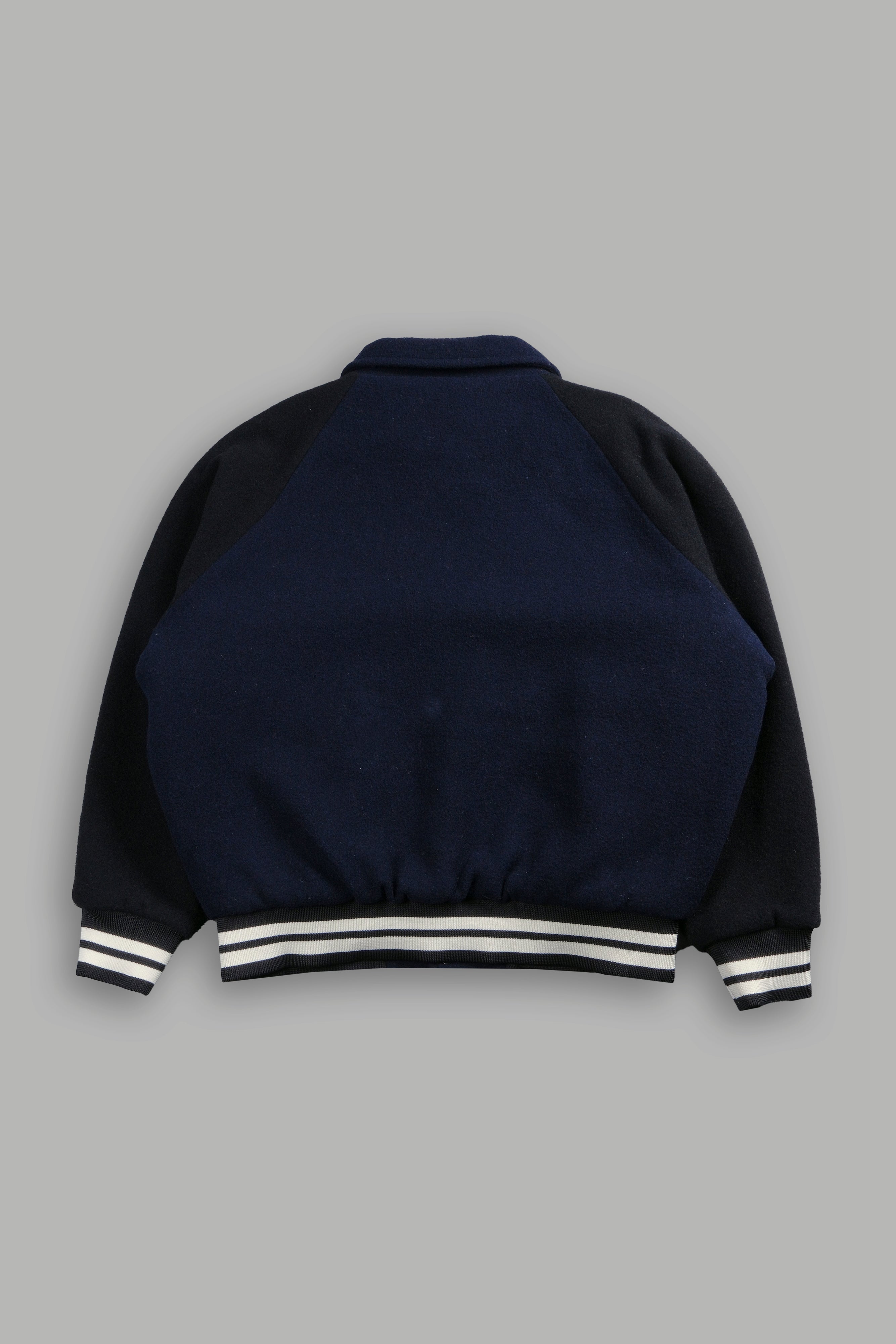 Our Wish V2 Letterman Jacket in Navy/Black