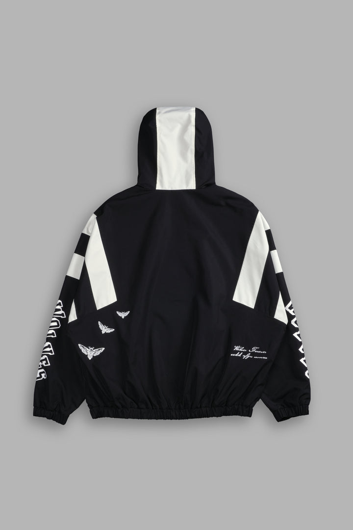 Never Give Up Brolic Unisex Track Jacket in Black/Cream