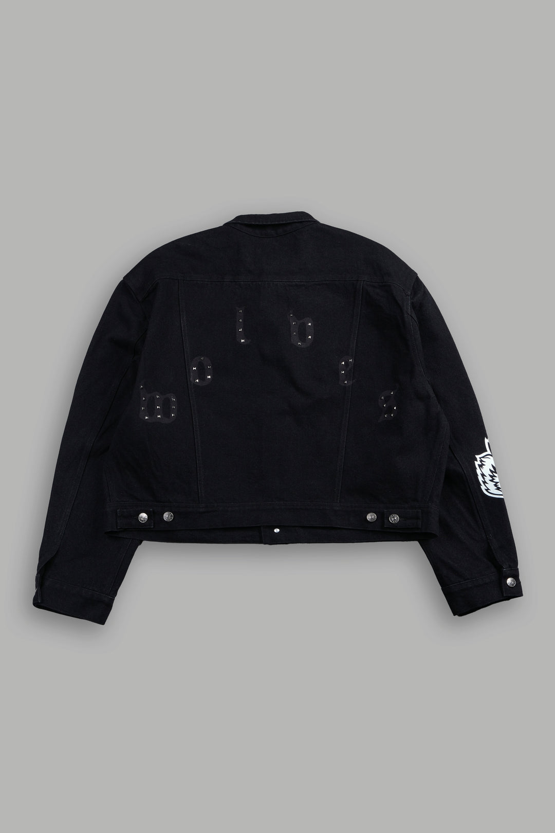 Nuestra Senora Cropped American Denim Jacket In Black
