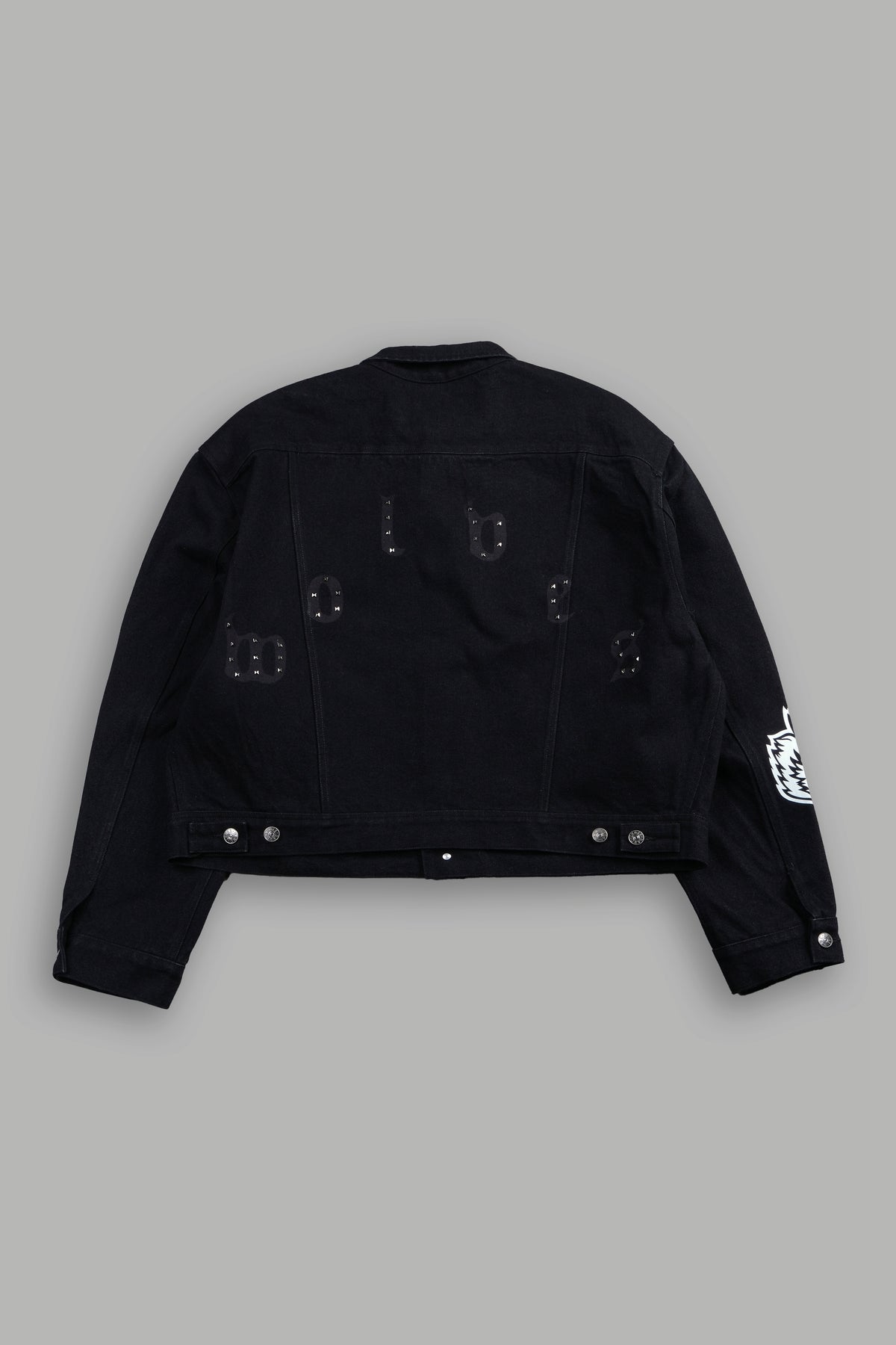 Nuestra Senora Cropped American Denim Jacket In Black