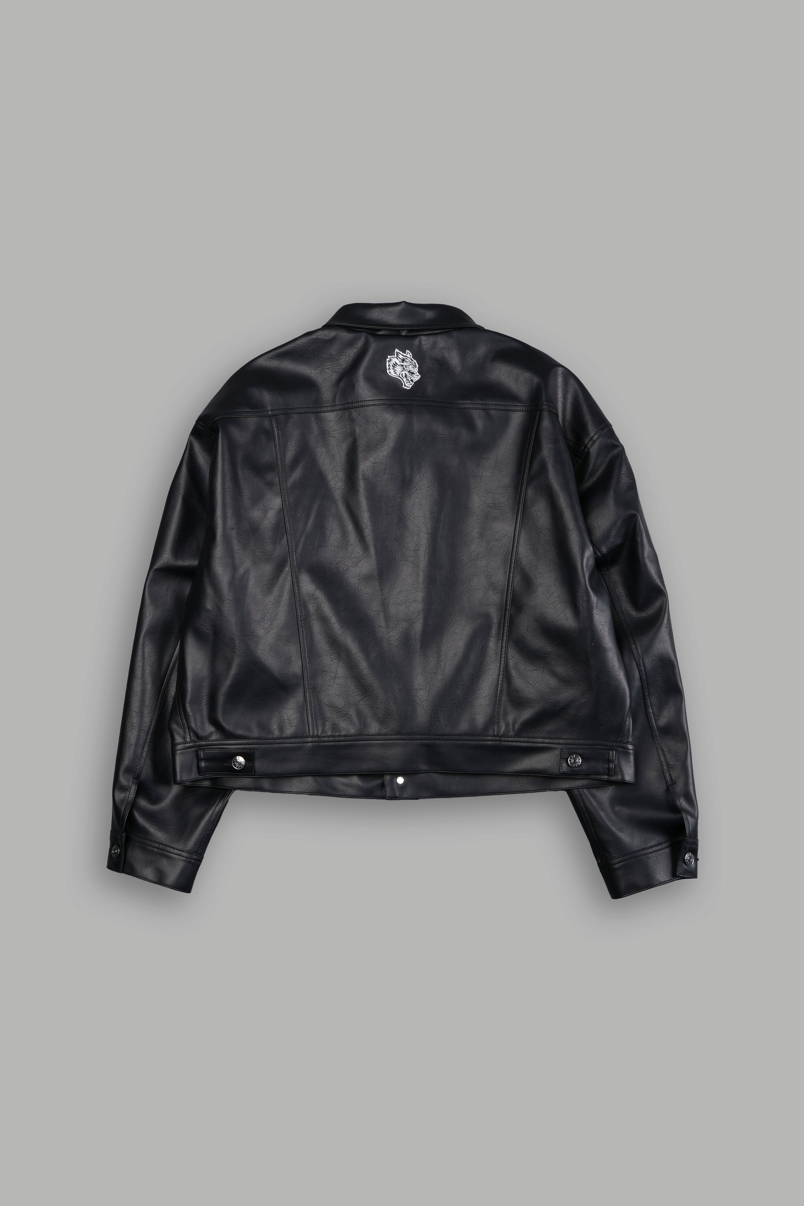 Single Wolf Leather American Cropped Jacket in Black