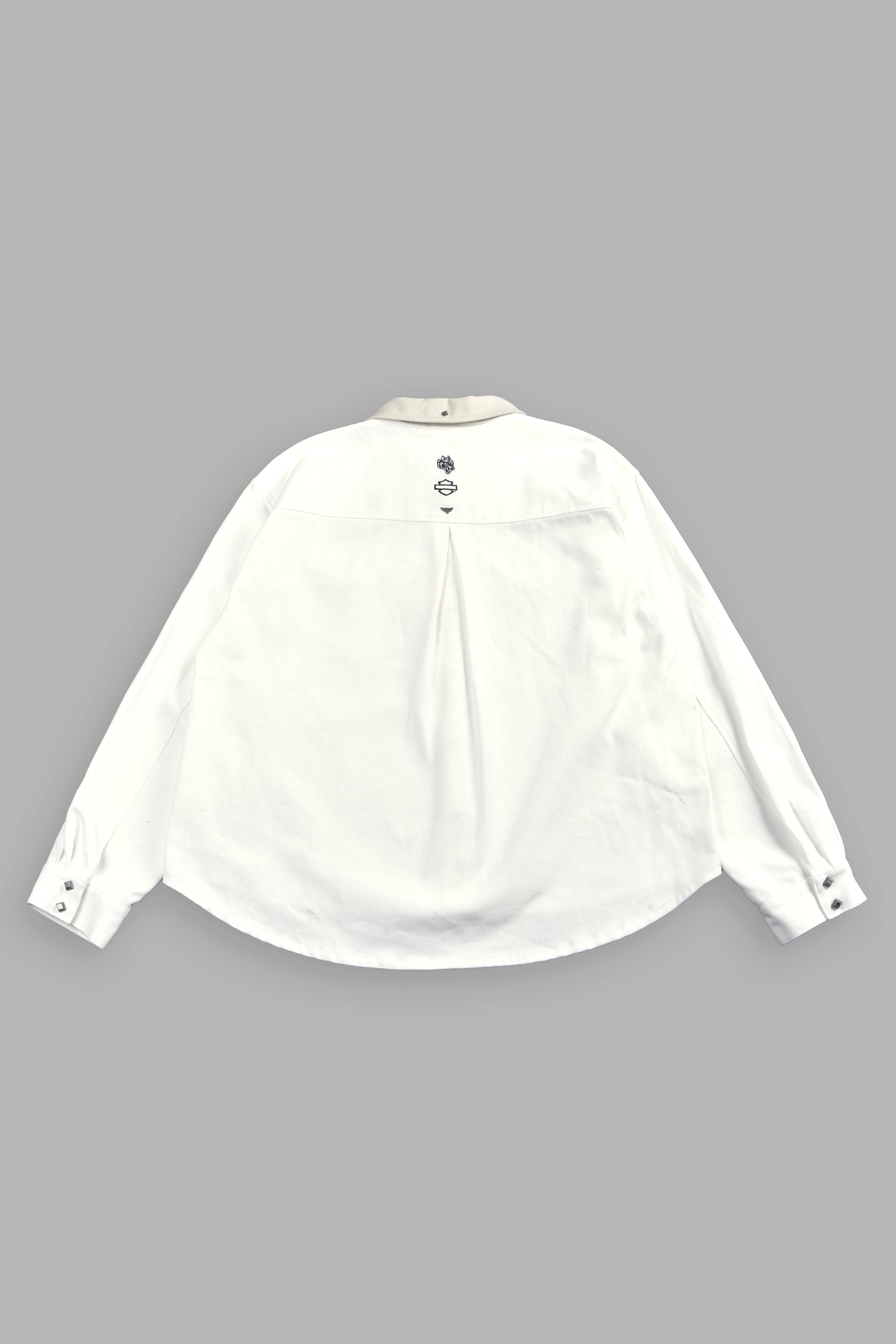 Harley Wolves Winslow Shirt Jacket in Cream