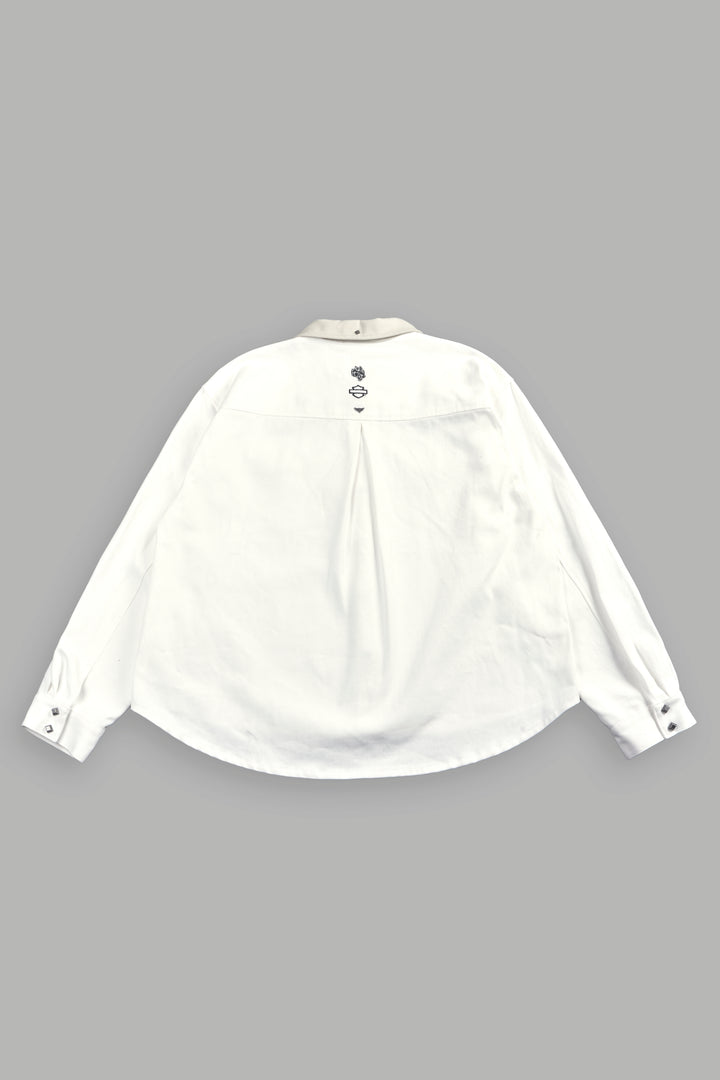 Harley Wolves Winslow Shirt Jacket in Cream