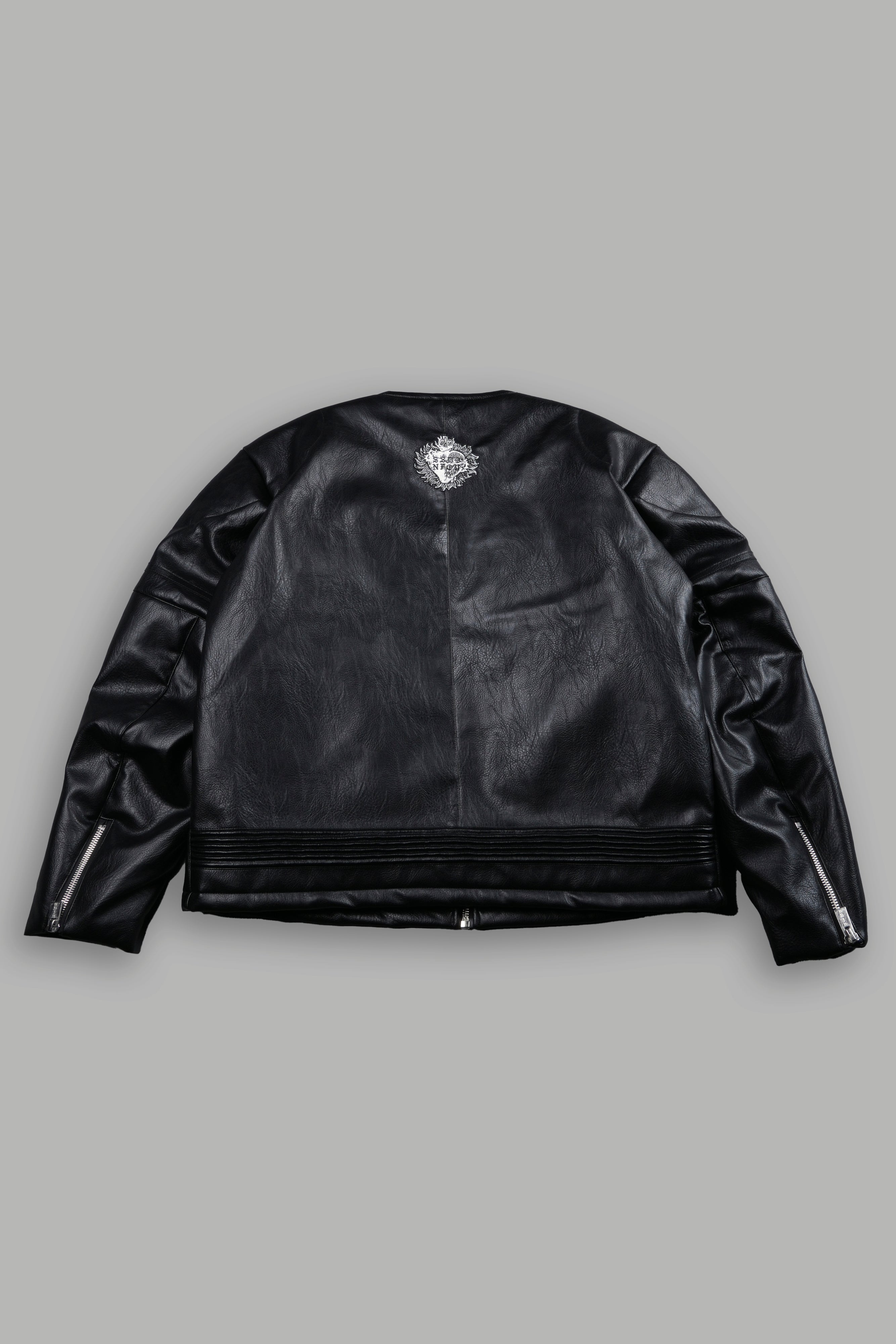 Wolves Pyramid Jesse Biker Jacket in Black