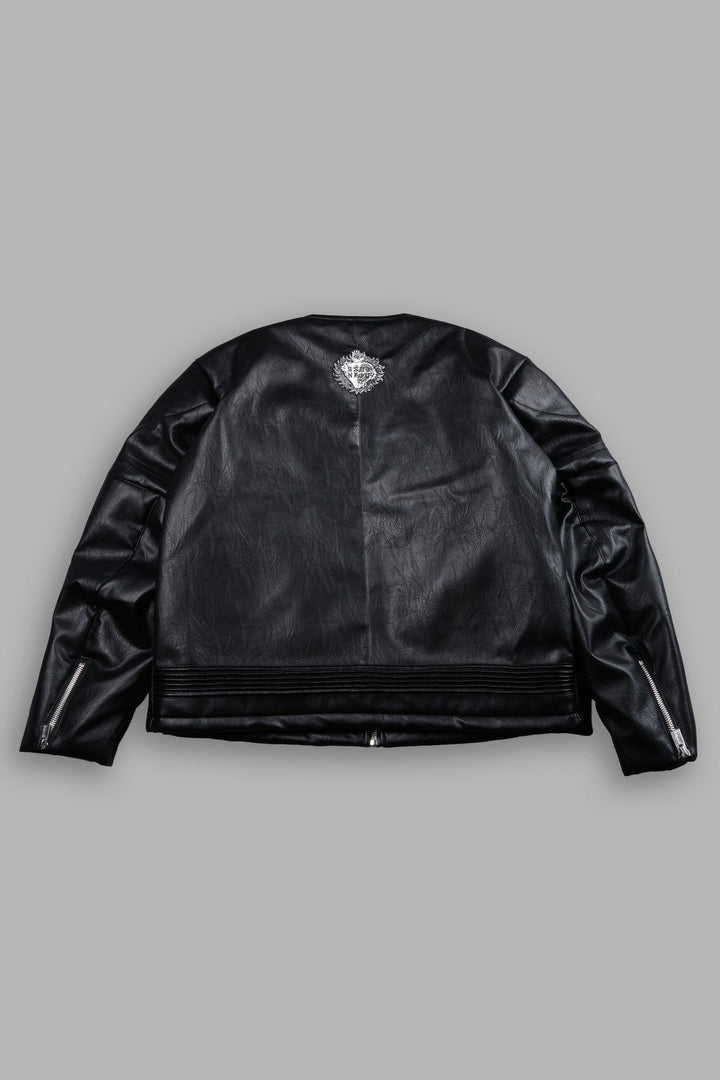 Wolves Pyramid Jesse Biker Jacket in Black