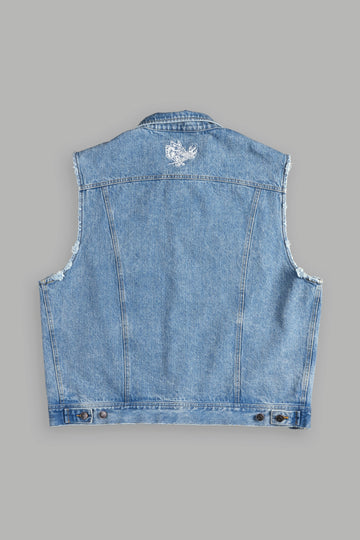 Rose Chopper Clint American Denim Vest in Medium Wash