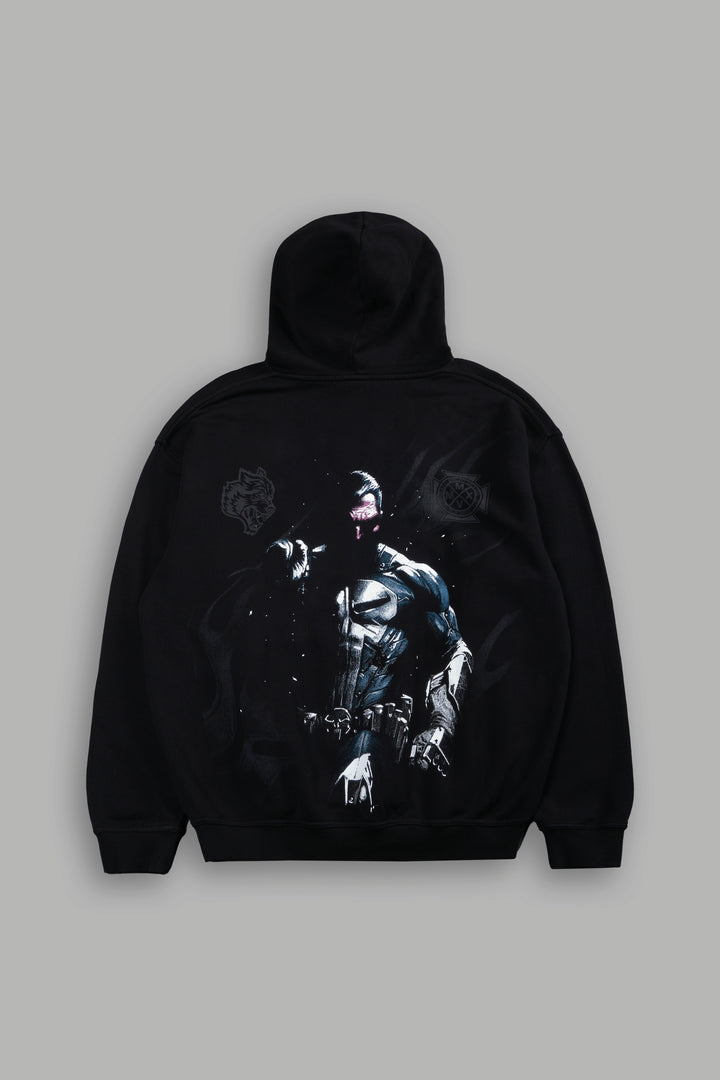 Punisher "Box Cut" Pierce Hoodie in Black