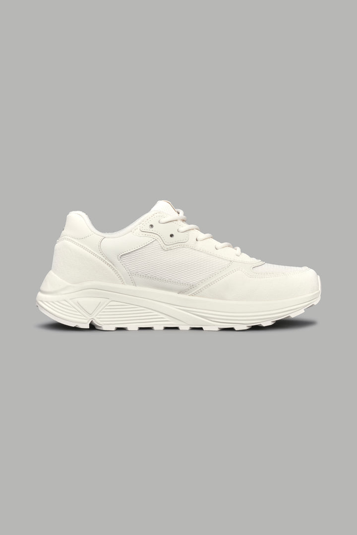 Run-1 Shoes in Cream/Black