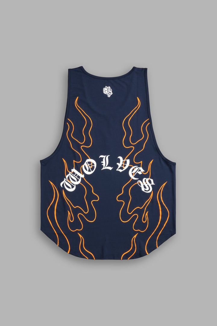 Okami "Dry Wolf" (Drop) Tank in Navy