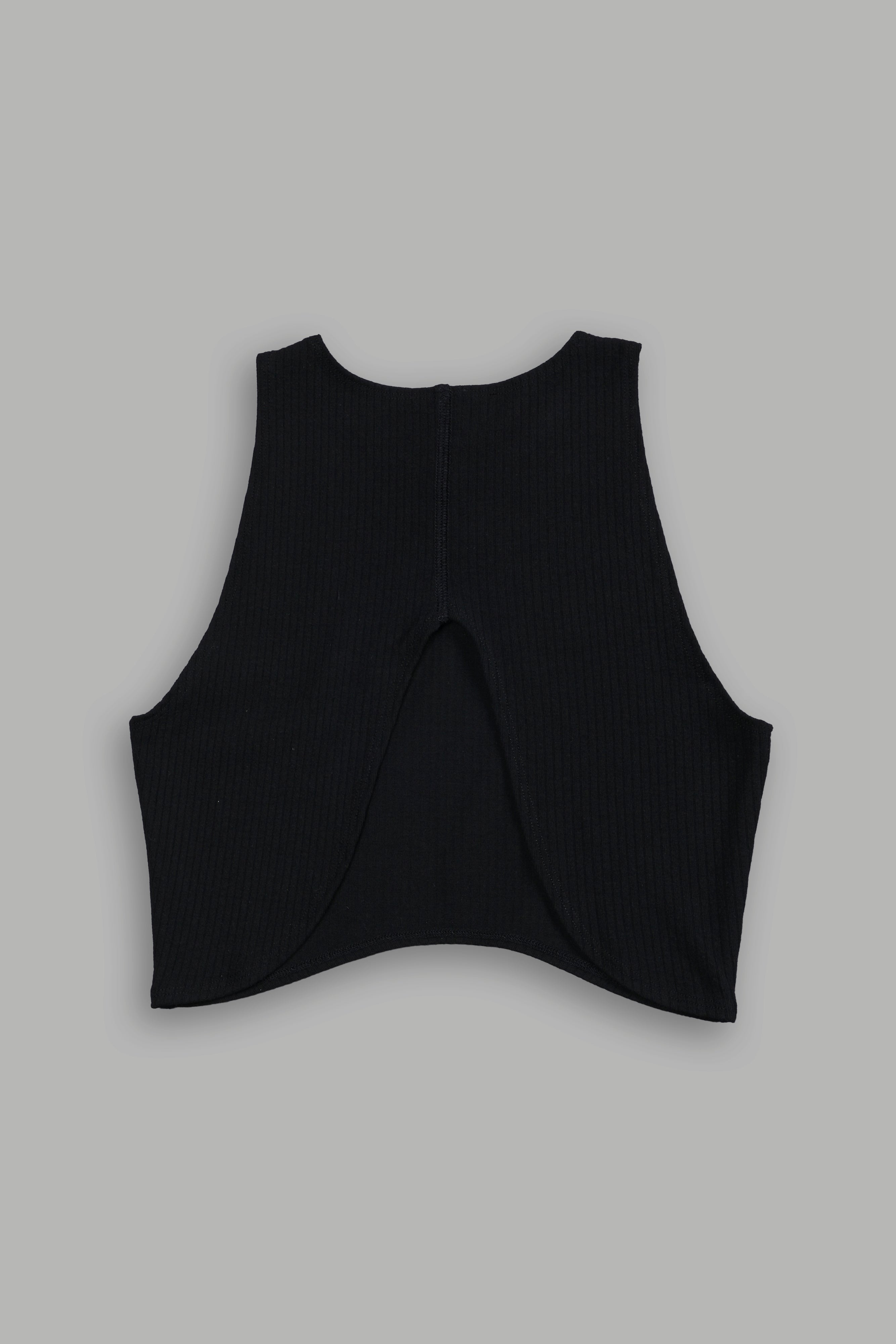 Chopper Rib Curve Tank in Black