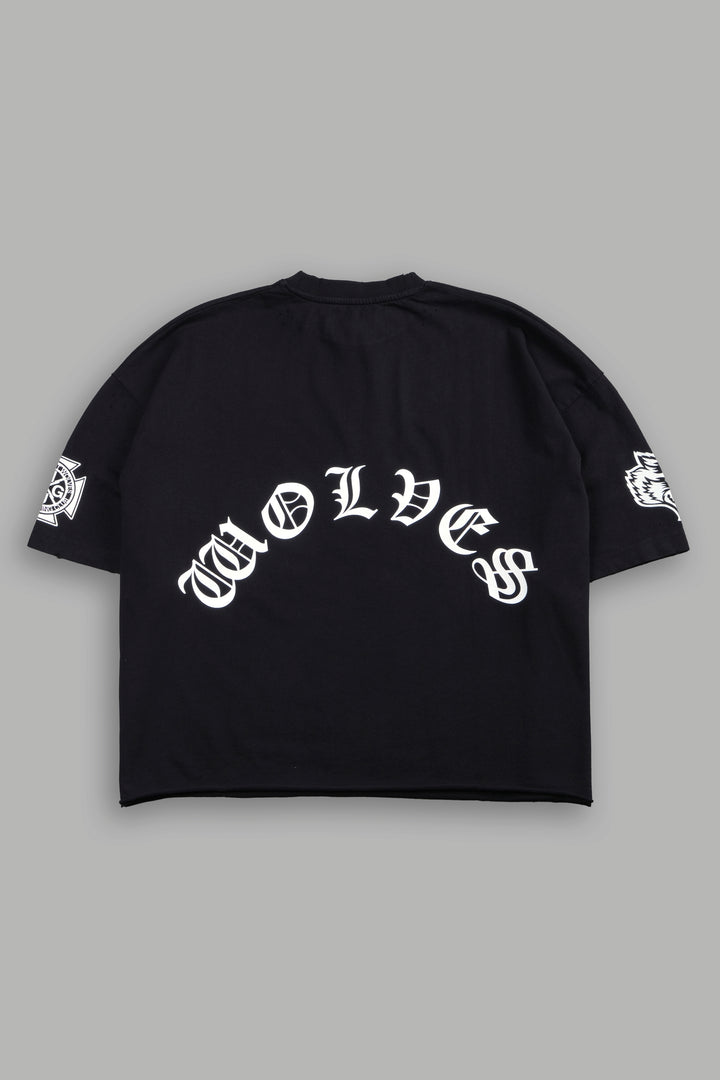 Love It Kill It Frvr Distressed Grunge Box Cut Tee V2 in Black