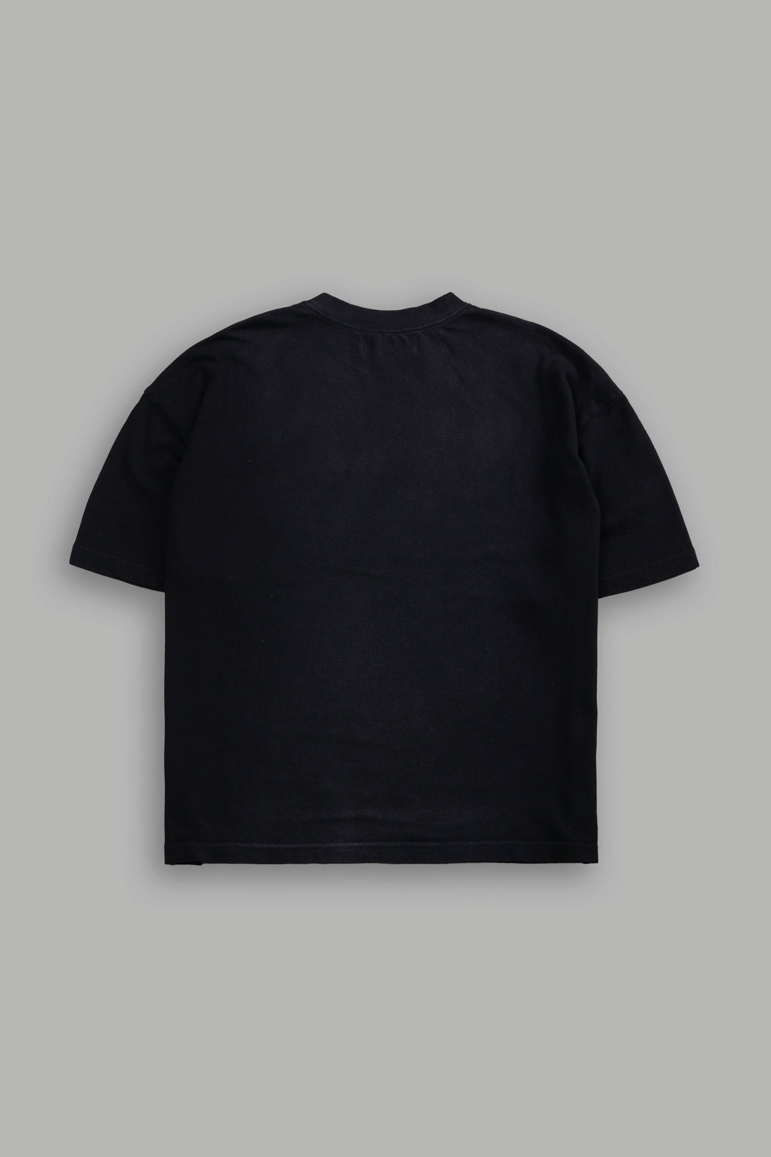 Our Wolf Forever Box Cut "Pump Cover" Tee in Black Spine Sun Fade