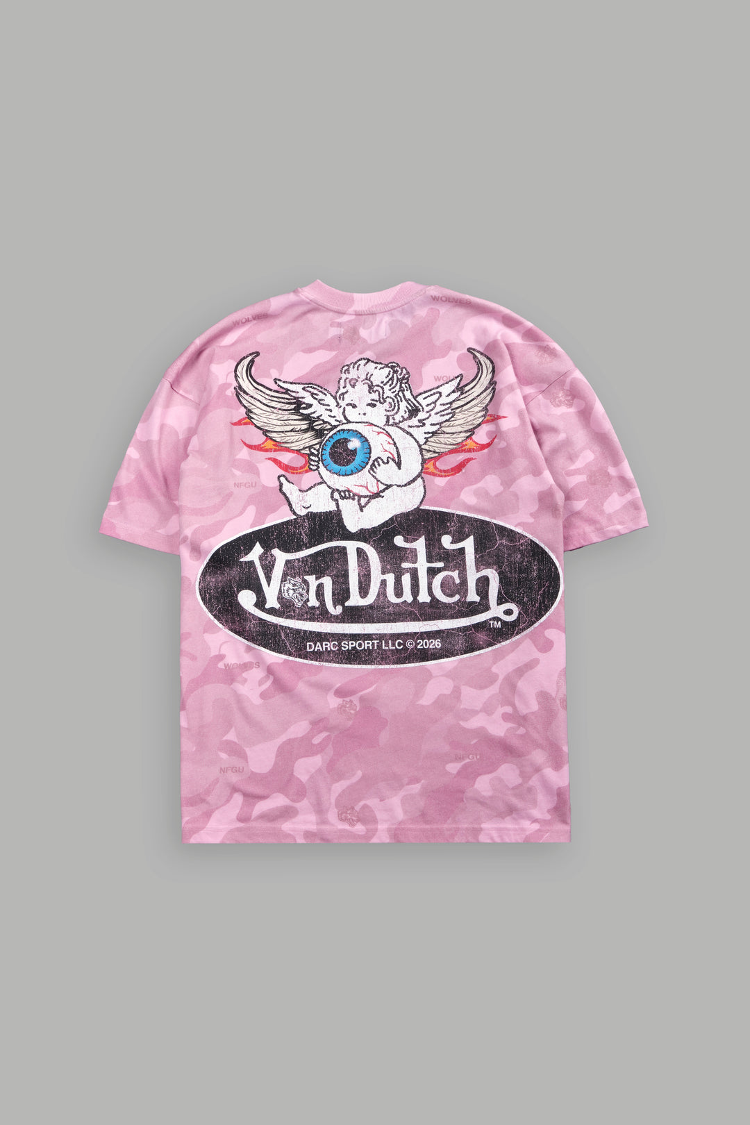 Von Wild V2 Premium Oversized Tee in Dsvd Bubblegum Camo
