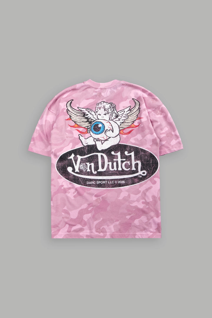 Von Wild V2 Premium Oversized Tee in Dsvd Bubblegum Camo