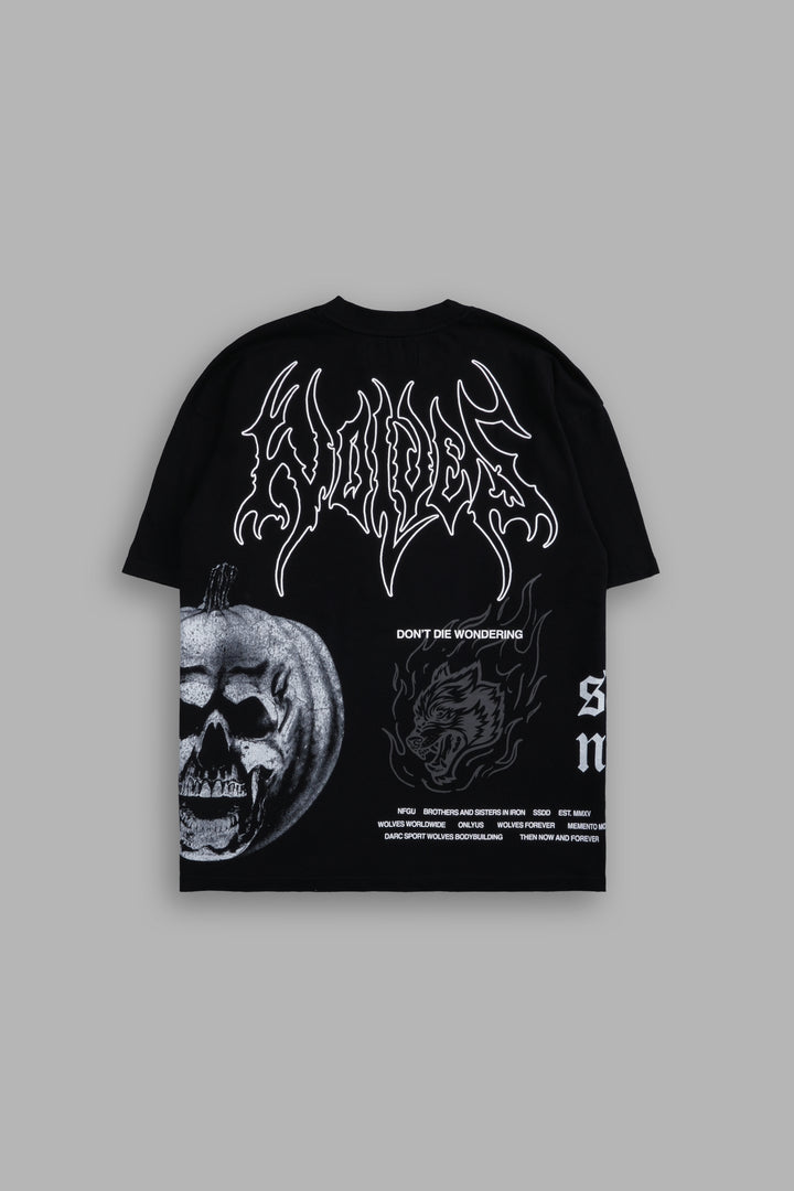 He's Coming Back "Premium" Oversized Tee in Black