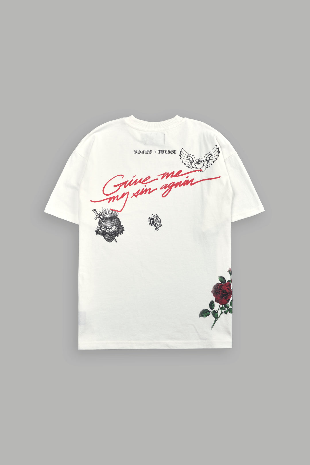 Sin Again Unisex Grunge Tee in Cream