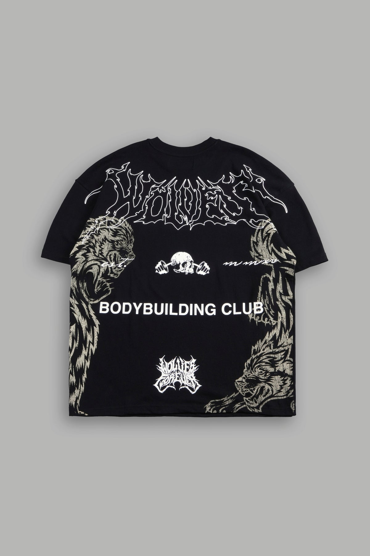 Wolves Bodybuilding Club Premium Tee In Black