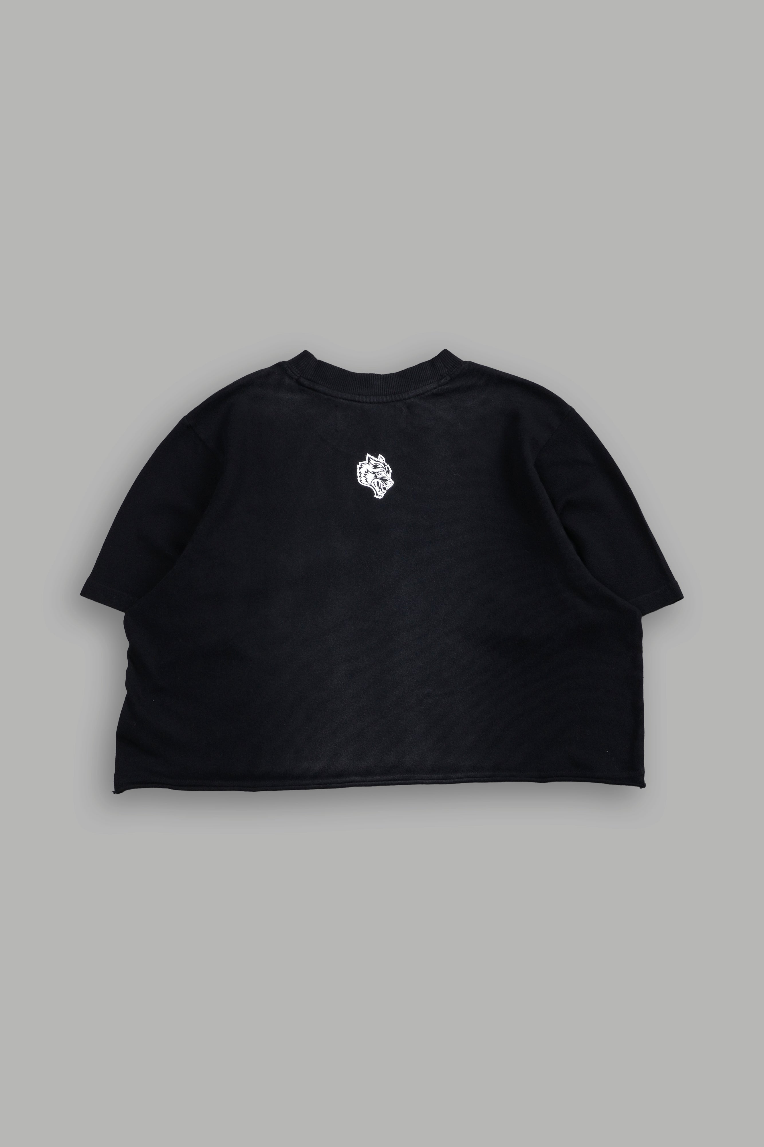 Our Script "Premium" (Cropped) Tee in Black Spine Sun Fade