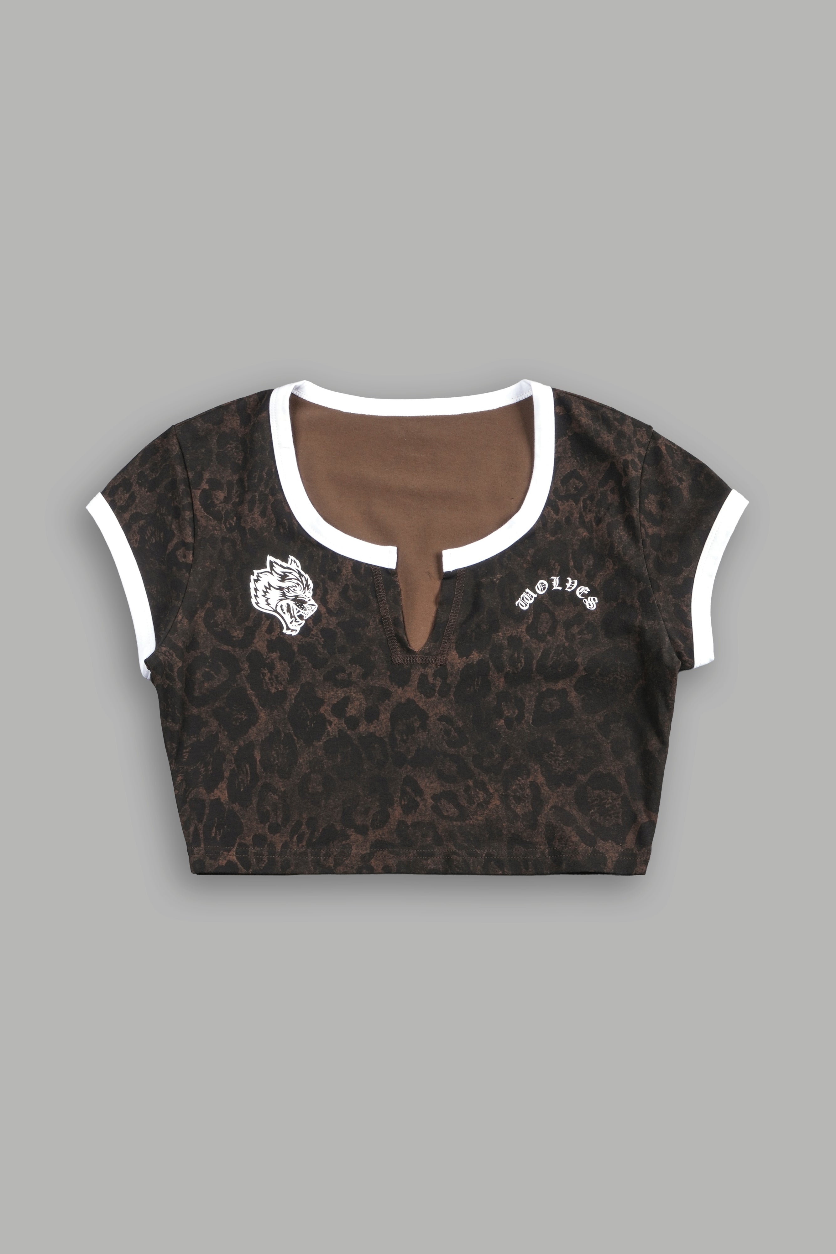 Wolves Chopper Josie Crop Baby Tee in Darc Brown Leopard – DarcSport