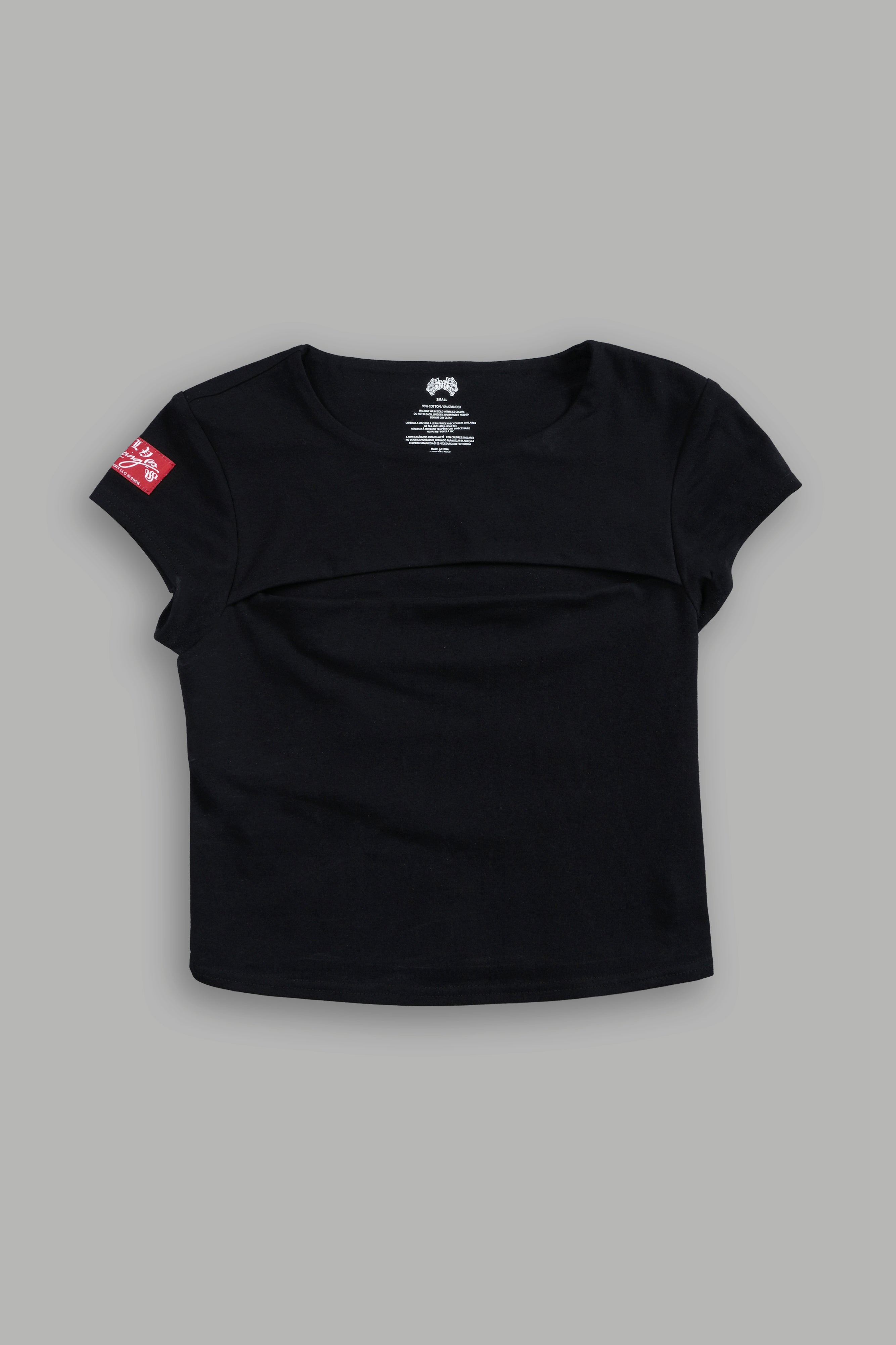 Moto Wolf Capsleeve Slash Tee in Black