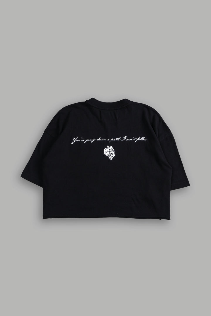 Padme "Premium" Oversized (Cropped) Tee in Black