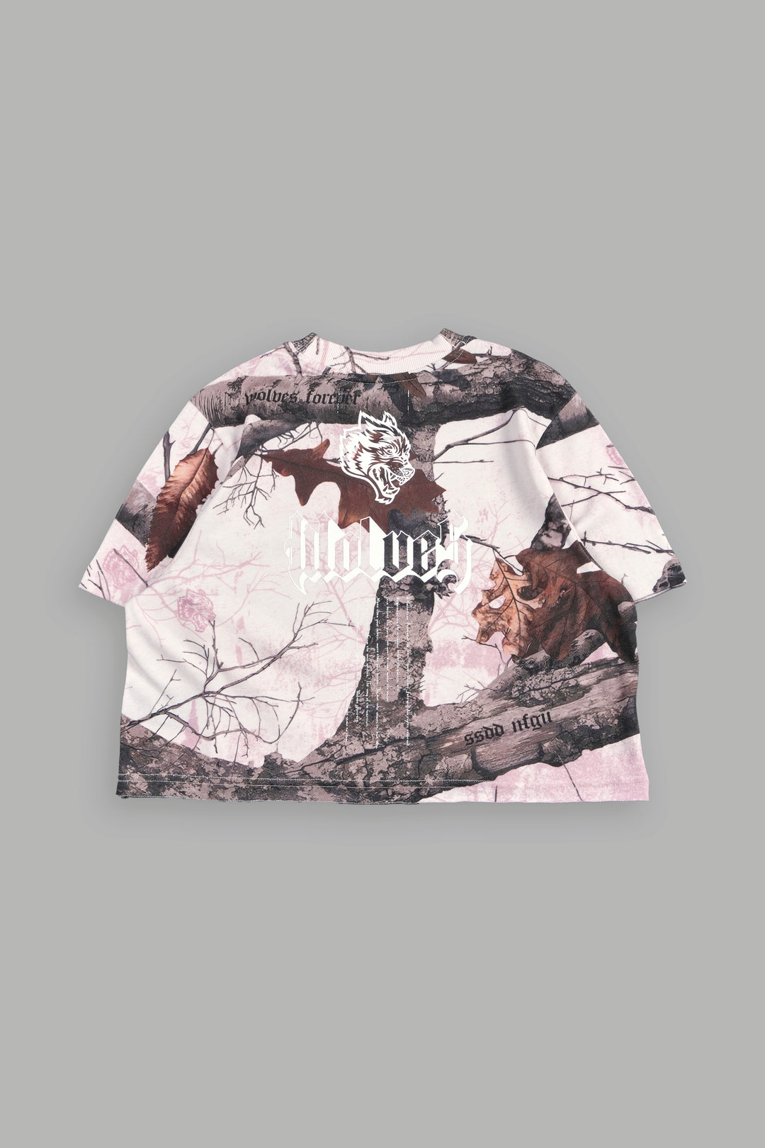 Our Passion "Premium" (Cropped) Tee in Brown/Light Mauve Woodland Camo