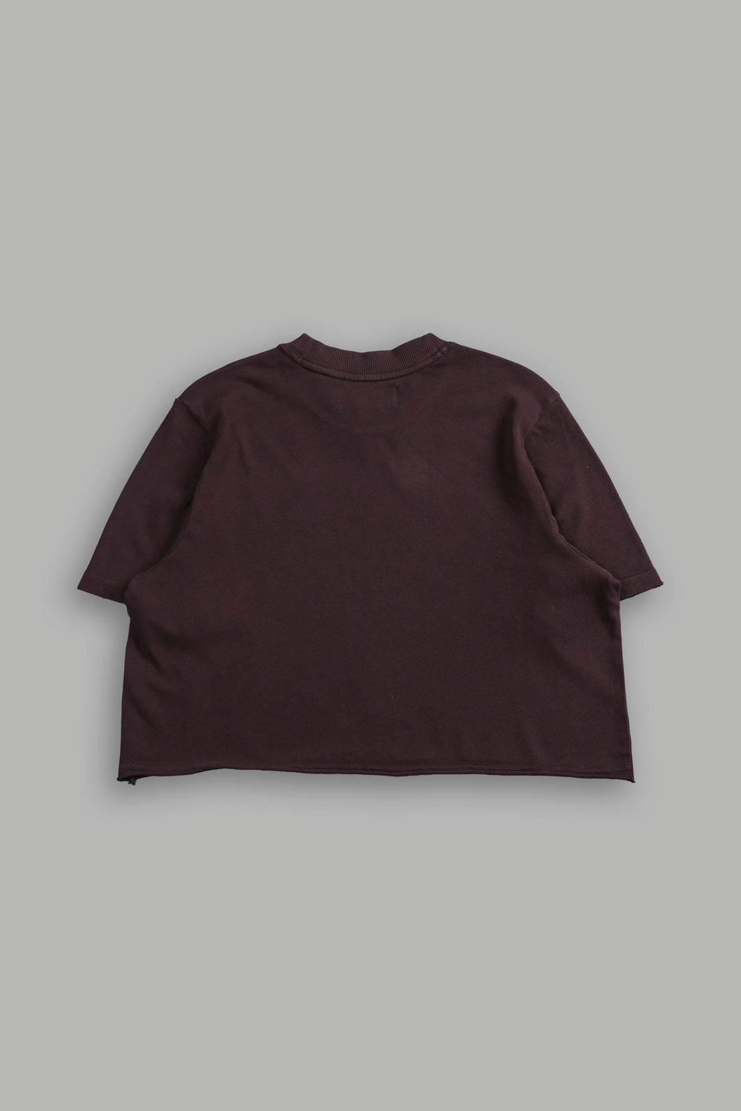 Drip Hesh Distressed Oversized (Cropped) Tee in Darc Garnet
