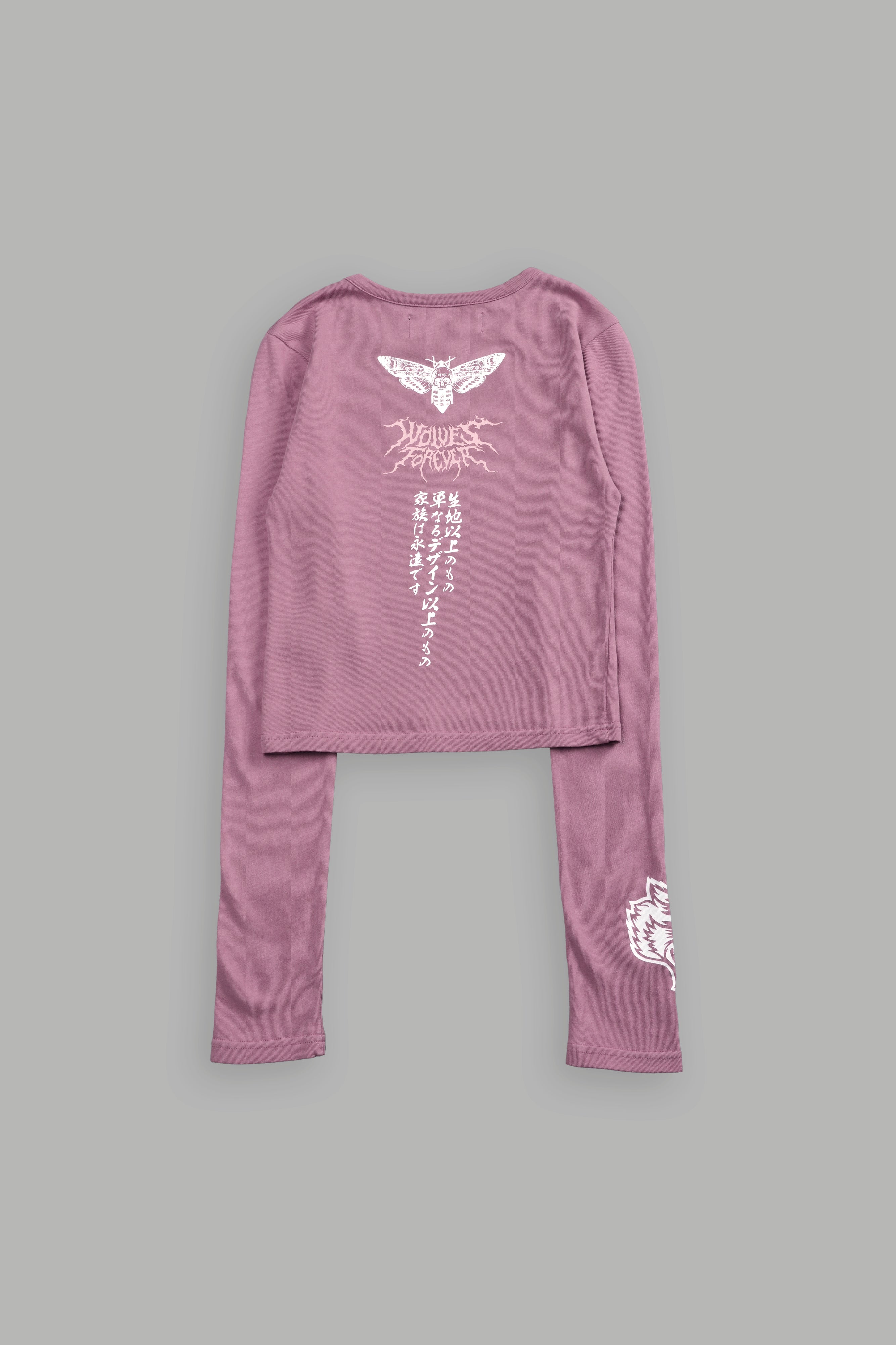 Moth Kanji L/S "Baby" Tee in Pink Smoke