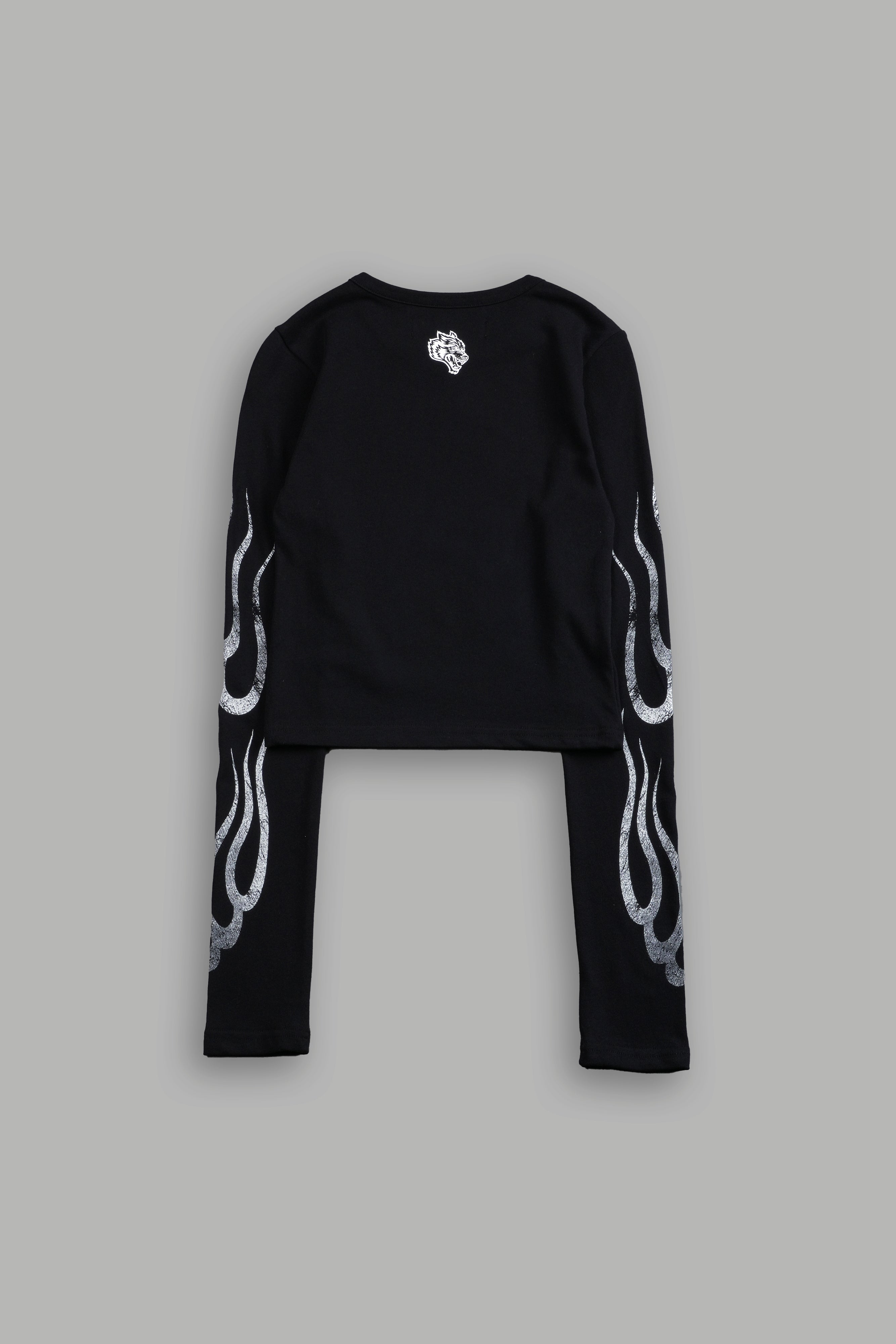 Wolves Flame L/S "Baby" Tee in Black