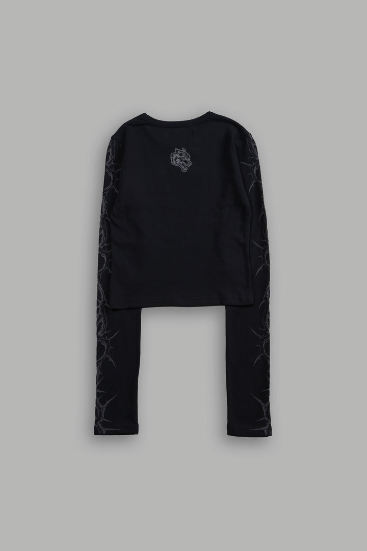 Surrounded by Thorns L/S "Baby" Tee in Black