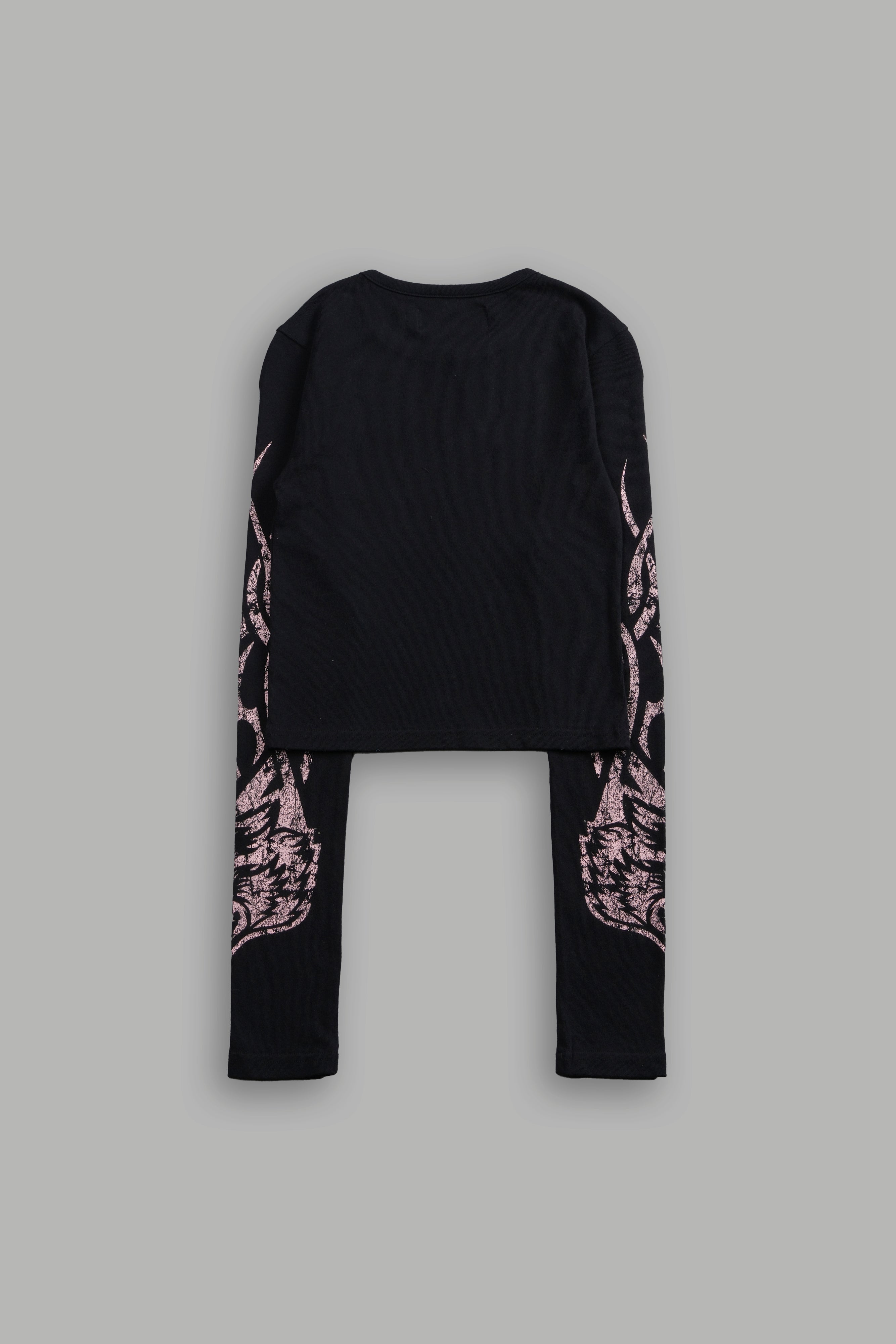 Finite Flame L/S "Baby" Tee in Black