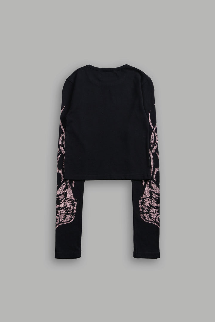 Finite Flame L/S "Baby" Tee in Black